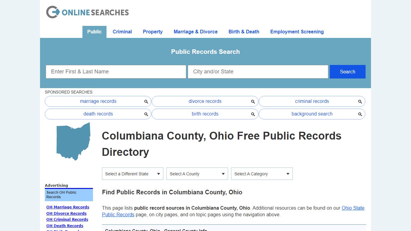 Columbiana County, Ohio Public Records Directory